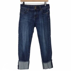 KUT FROM THE CLOTH Jeans Cameron Cuffed Straight Leg Crop Stretch Denim Size 2